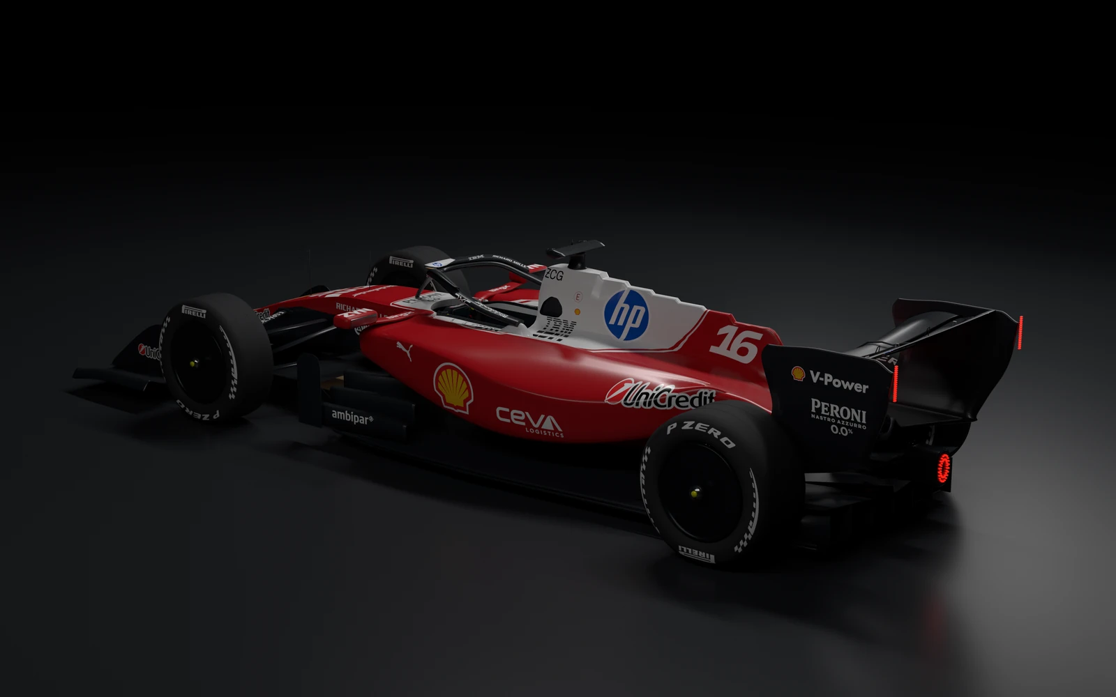 Rear three-quarter · bodywork, rear wing and floor.