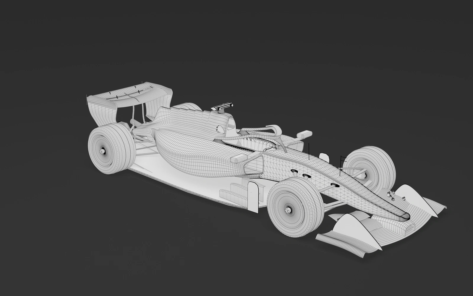 Ferrari SF-26 Leclerc 16, wireframe from the same front three-quarter camera